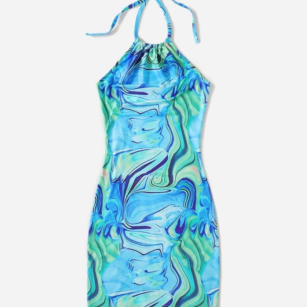 Vibrant Halter Neck Dress